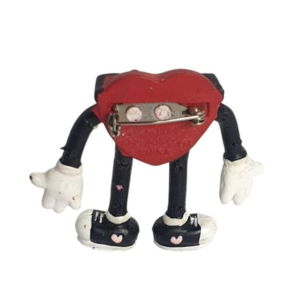 VTG Applause Heart Shaped Enamel Pin Broach 2.5"Bendable Sunglasses Valentines - Picture 2 of 3